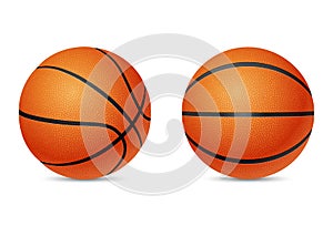 Basketball, front and half-turn view, isolated on