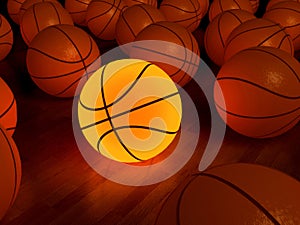 Basketball glow ball