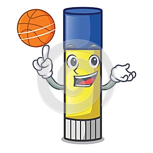 With basketball glue stick in the cartoon shape