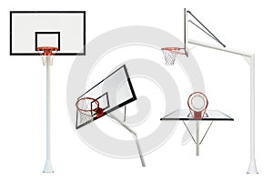 Basketball goal isolated from different views