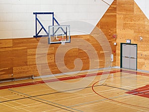 Basketball gymnasium in the school