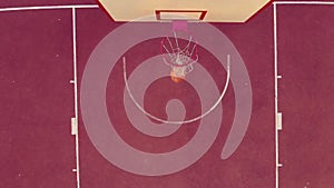 Basketball hits the basket