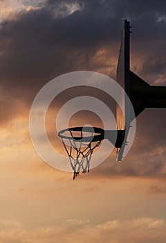 Basketball hoop and backboard