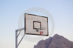 Basketball hoop and backboard