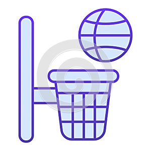 Basketball hoop and ball flat icon. Goal in basket. Physical education vector design concept, gradient style pictogram
