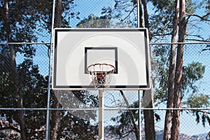 Basketball hoop close up detail