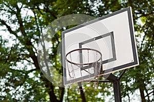 Basketball hoop with metal net