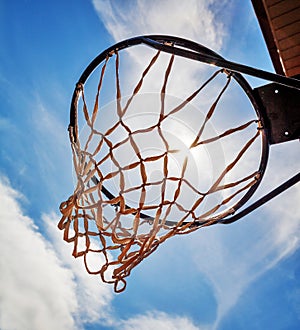 Basketball hoop with net