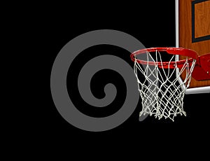 Basketball Hoop over Black