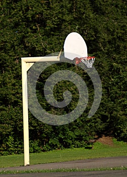 Basketball hoop and pole