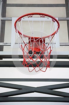 Basketball hoop in the public arena