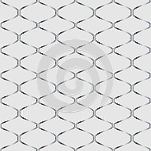 Basketball hoop ring net seamless pattern. Grid web links with garters. Abstract vector illustration. Metal chain texture