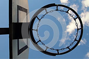 Basketball hoop and sky