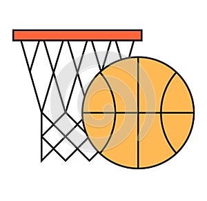 Basketball hoop sport basket vector illustration.