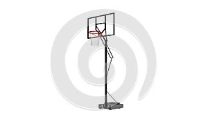 Basketball hoop, sports equipment isolated on white, 3D illustration