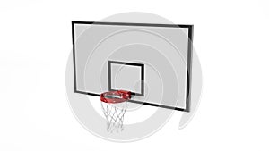 Basketball hoop, sports equipment isolated on white background, 3d illustration