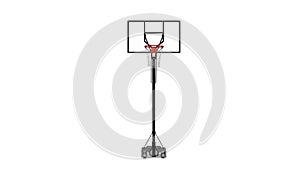 Basketball hoop, sports equipment isolated on white background, front view, 3D illustration