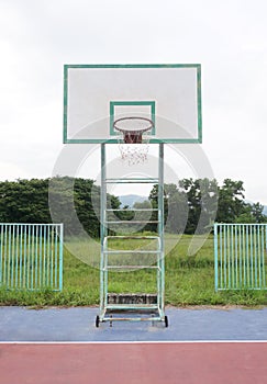 Basketball hoop stand at court