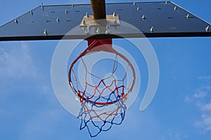 basketball hoop,Street basketball hoop. Urban youth game