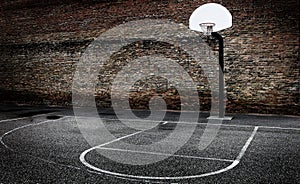 Basketball Hoop Urban Setting Downtown in the City