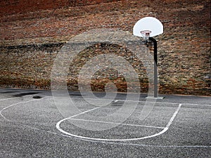 Basketball Hoop Urban Setting Downtown in the City