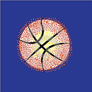 Basketball icon color illustration of a simple vector design