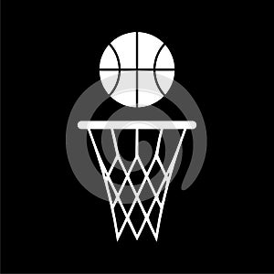 Basketball icon design on dark background