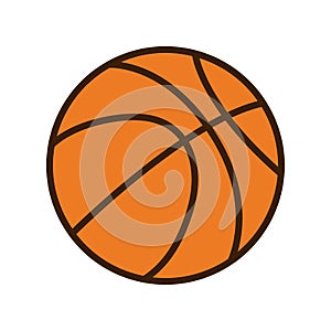 Basketball icon in flat cartoon style