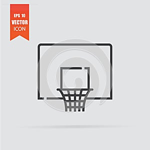 Basketball icon in flat style isolated on grey background