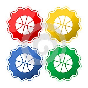 Basketball Icon with Four Icon Colors