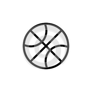 Basketball icon in outline flat style