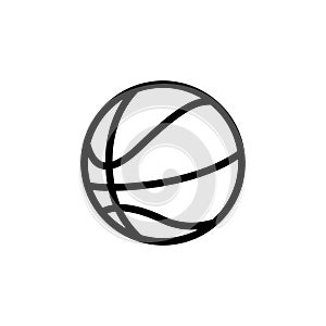 Basketball icon in outline flat style