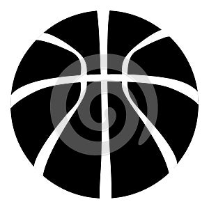 Basketball icon, simple black style