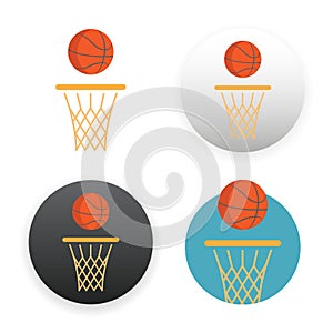 Basketball icon on white