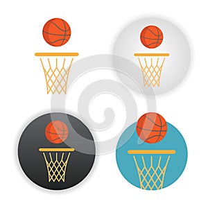 Basketball icon on white