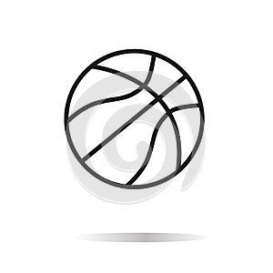 Basketball icon on white bckground.