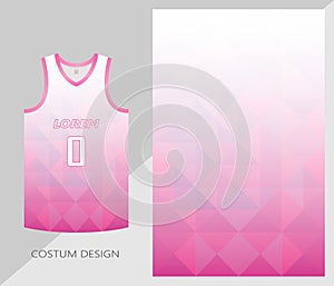 basketball jersey pattern design template. pink abstract background for fabric pattern.