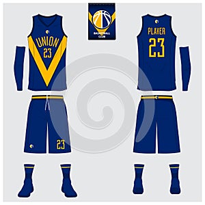 Basketball jersey, shorts, socks template for basketball club.