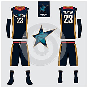 Basketball jersey, shorts, socks template for basketball club.