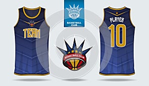 Basketball jersey, shorts, socks template for basketball club. Front and back view sport uniform. Tank top t-shirt mock up.