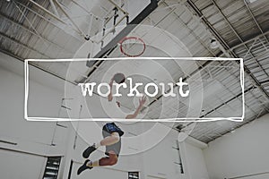 Basketball Jump Shot Reach Hoop Shoot Sport Concept