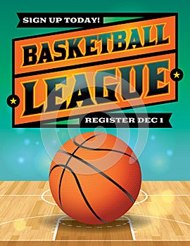 Basketball League Flyer Illustration