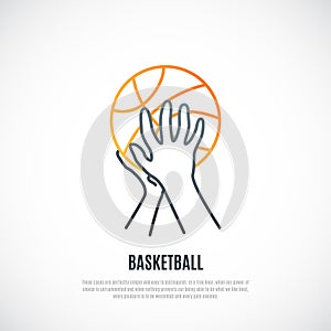 Basketball line icon.