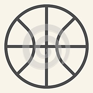 Basketball line icon. Basketball ball outline style pictogram on beige background. Sport and recreation signs for mobile