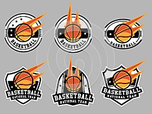 Basketball logo and badge set vector image