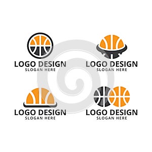 Basketball logo design template on pack