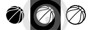 Basketball logo set of vector icon for streetball championship tournament, vector school or college team league