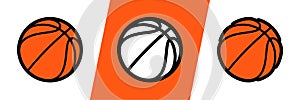 Basketball logo vector icon for streetball championship tournament, school or college team league. Vector flat basket ball symbol