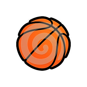 Basketball logo vector icon for streetball championship tournament, school or college team league. Vector flat orange basket ball