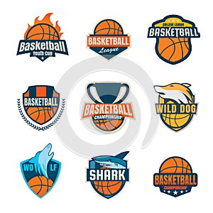 Basketball logotype collection ,sport badge set